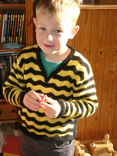 garter stitch chevron stripe sweater
