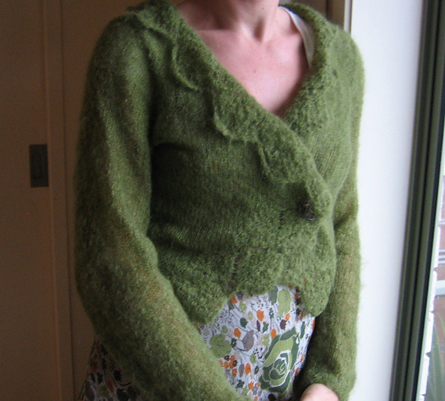 Cropped Jacket with Lace Edge