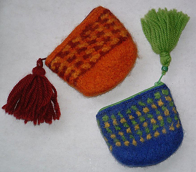 Felted Coin Purses - Pattern Three