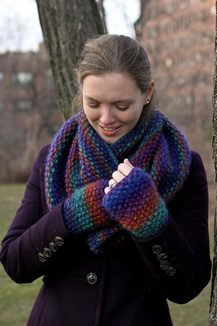 Dark Night Cowl and Wrist Warmers