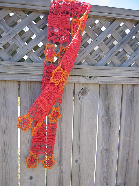 Ice-Blue Openwork Scarf