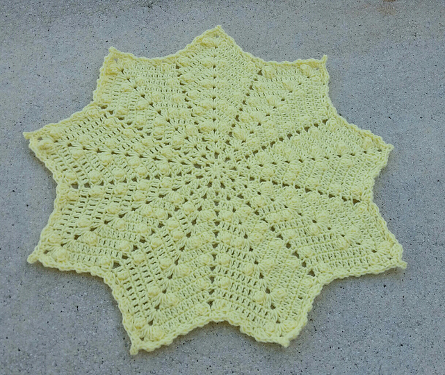 9-pointed Popcorn Round Ripple Afghan