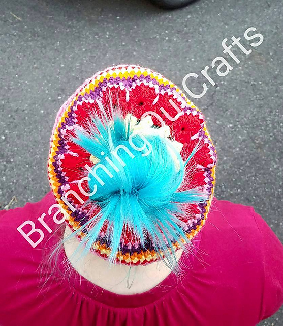 African Flower Messy Bun Hat