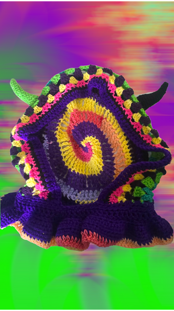 Spiral Hood with Wavy Collar & Horns