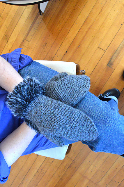 Fur Trimmed Mittens