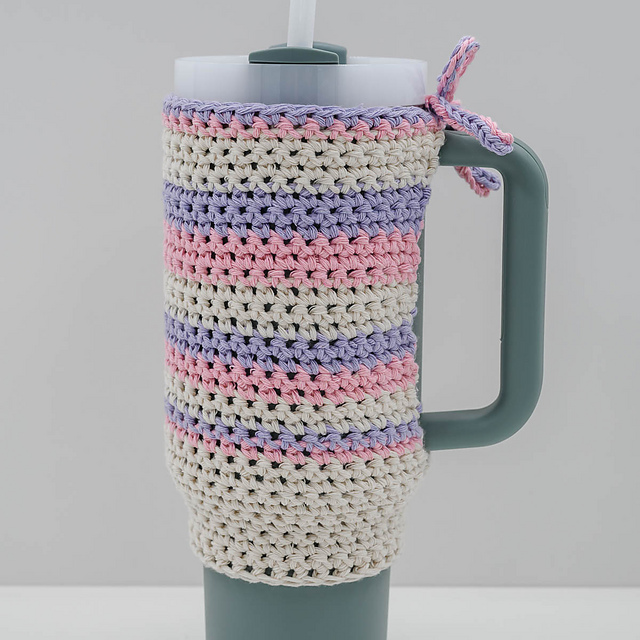Striped Crochet Stanley Quencher Cozy