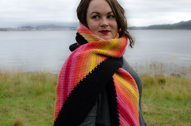 Diagonal Sunset Wrap on Ravelry