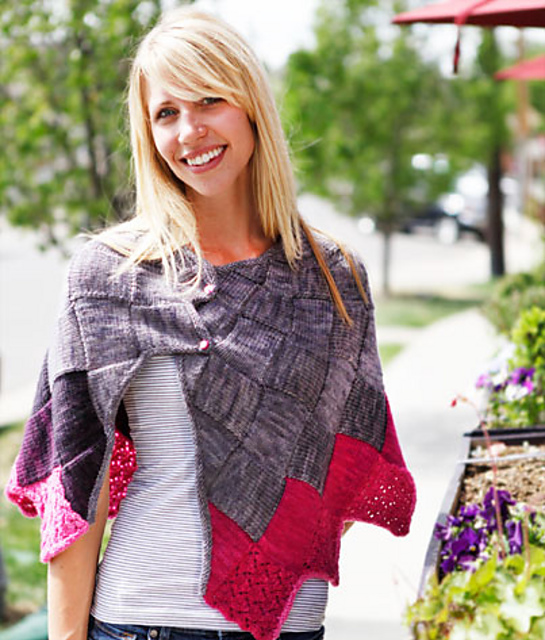 Lace Edged Entrelac Cape