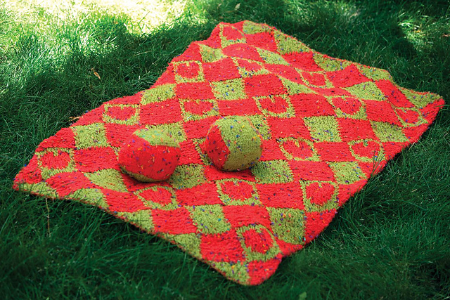Hearts 'n Blocks Double Knit Blanket