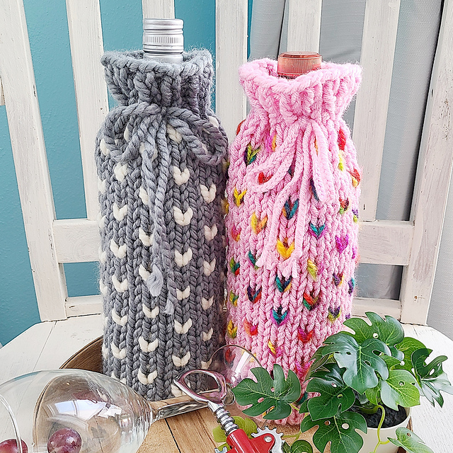 Classic Little Hearts Wine Bottle Sweater