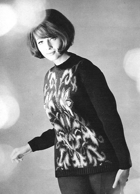 1372 Lady's sweater with smart fairisle pattern