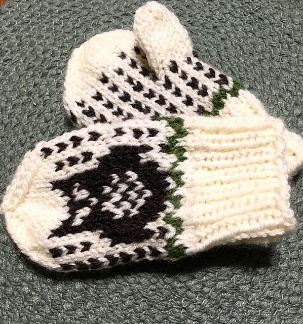 Child's Stranded Owl Mittens