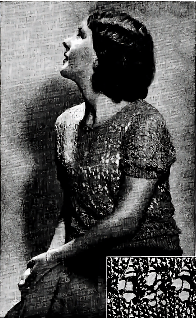 A Lacy Jumper with an Unusual Neck Fastening