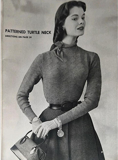 Patterned Turtle Neck