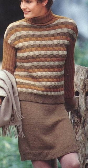 #15 Basketweave Pullover & Skirt: Skirt