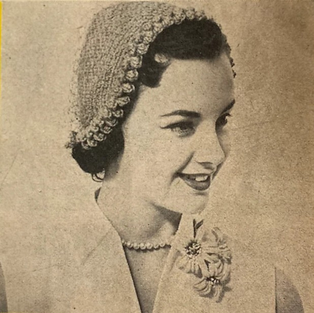 Crocheted Hat with Popcorn Edge