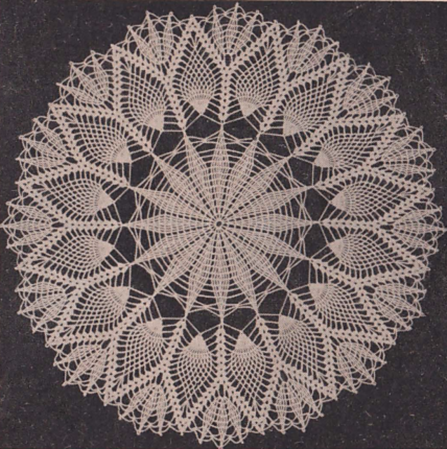 Geometric Star and Pineapple - Large Size Doily