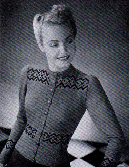 Button-Up Jumper with Fair Isle Bands