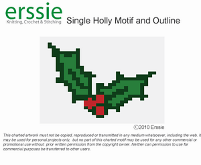 Yuletide Charts: Holly Motif with Outline