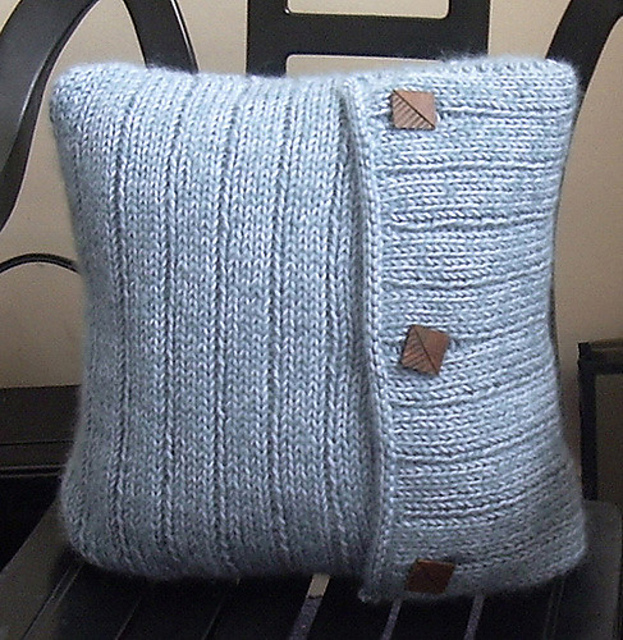 Soft Ribbed Cushion (Blue)