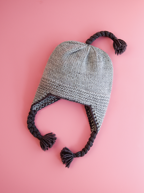 Garter Ridge Baby Earflap Hat