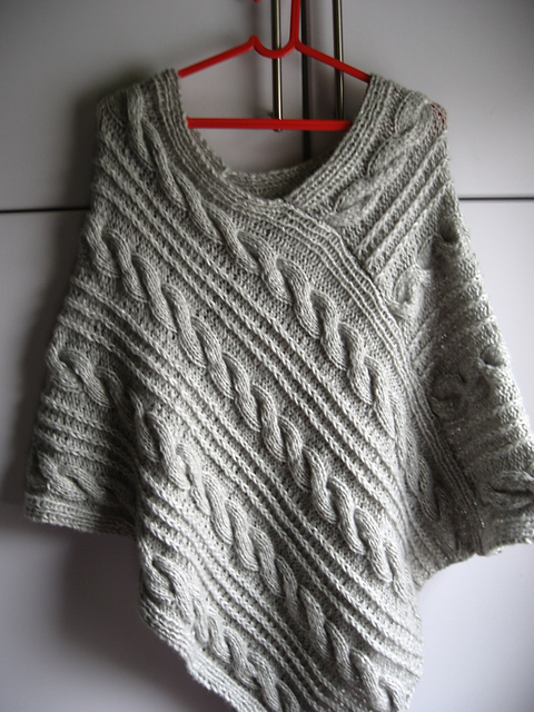 Cabled Poncho/A Touch of Frost