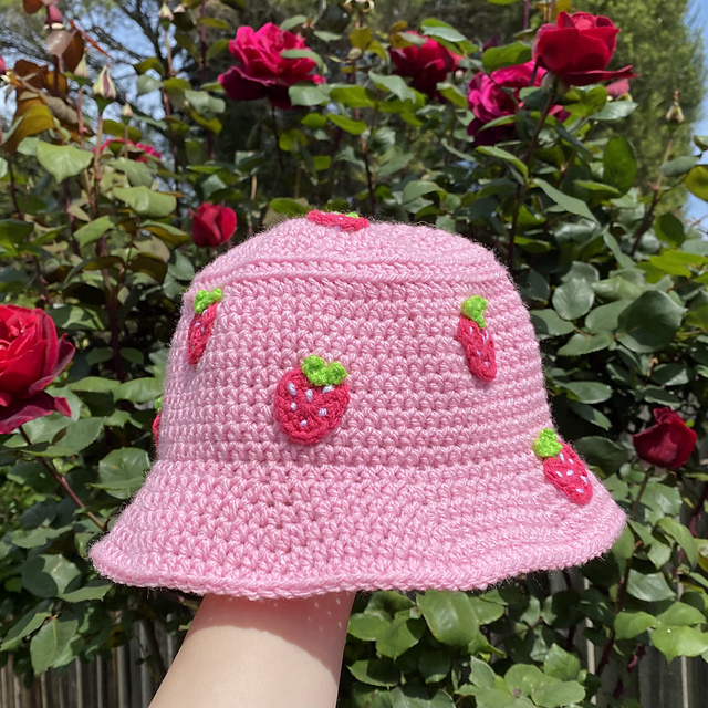 Ravelry: Strawberry Kisses Bucket Hat pattern by Steph Dermenzies