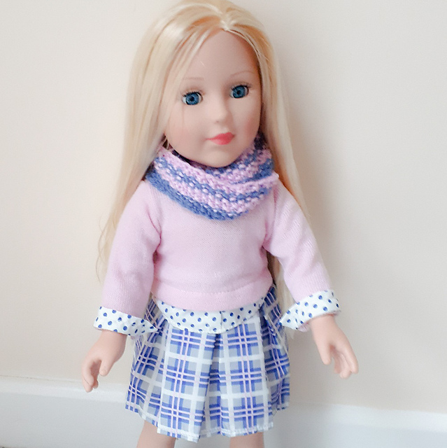 Moss Stripe Cowl for Doll