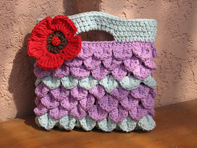 Girls Purse with Red Flower