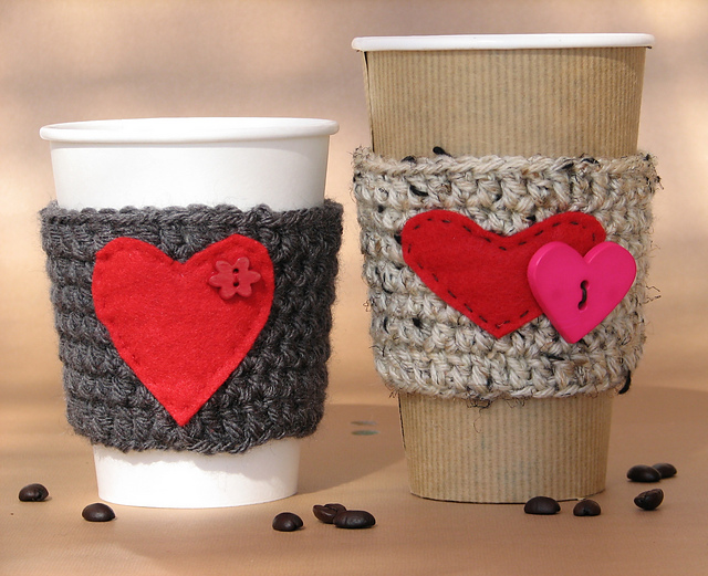 Coffee Cozy Felt Heart