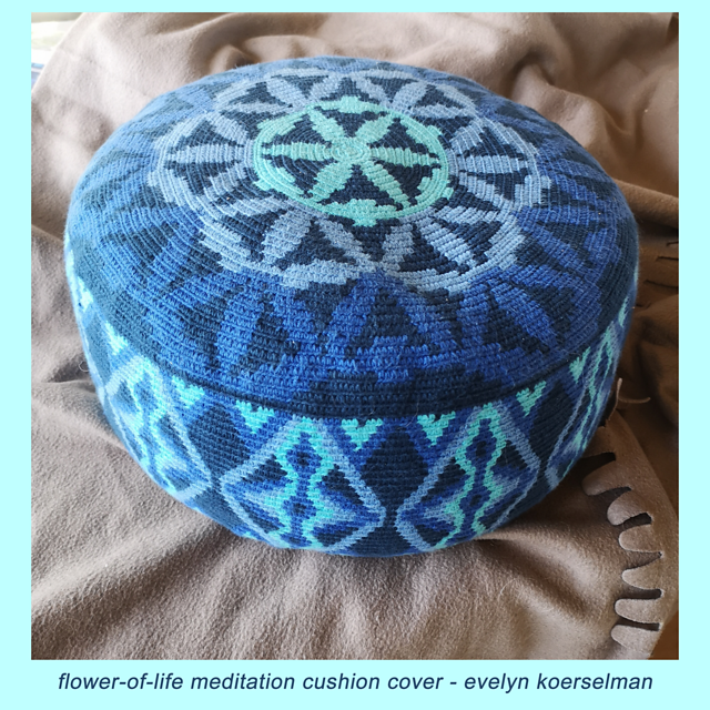 flower-of-life meditation cushion cover