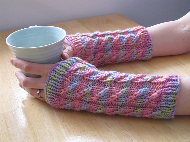 Twilled Stripe Arm Warmers