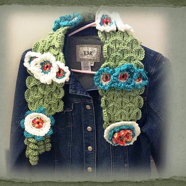 May Flowers Button Scarf