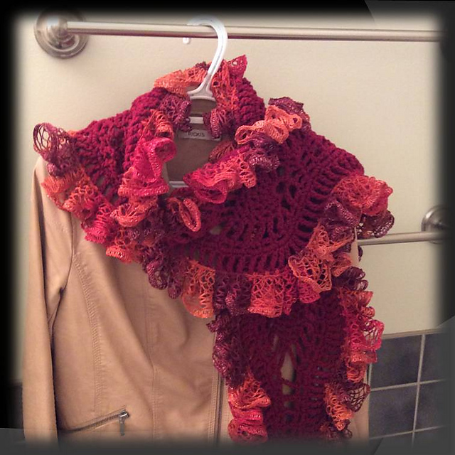 Fall Leaves Ruffle Scarf