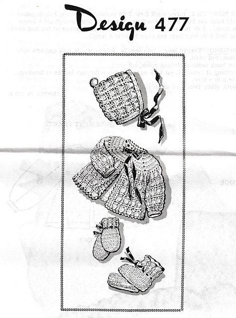 Design 477 - Chrocheted Baby Set