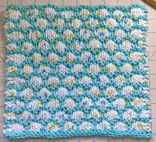 Bubble Stitch Knit dishcloth
