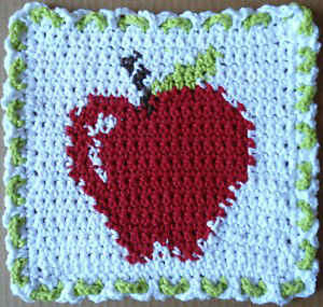 Red Delicious Apple Dishcloth
