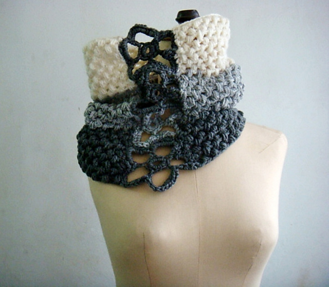 Ombre Cowl with Flowers