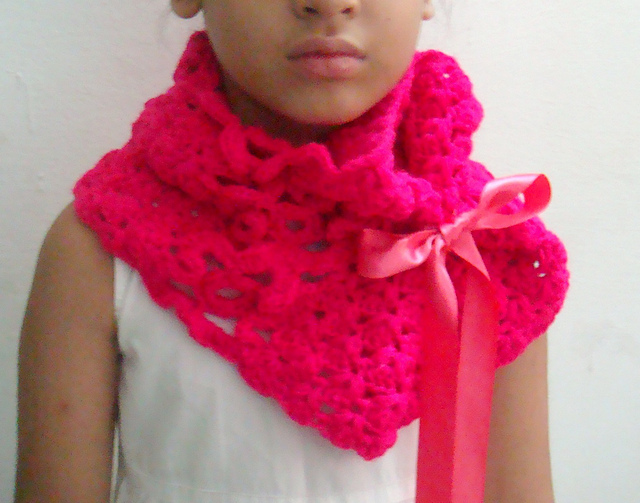Sofi Cape/ Cowl with flowers