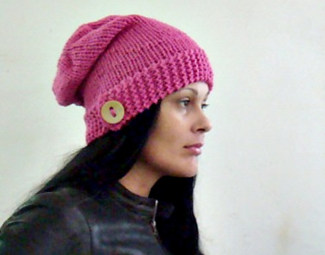 Slouchy button up hat