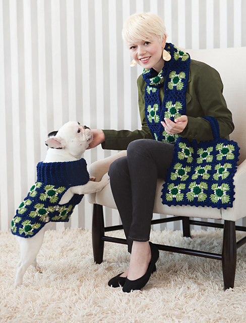 Gracie Set: Tote, Scarf and Dog Sweater