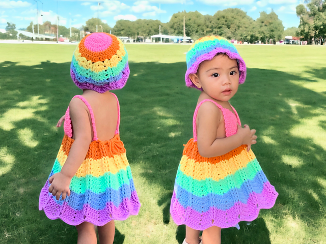 Baby Dress with Matching Hat