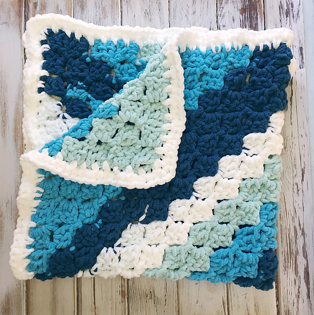 Easy C2C Striped Baby Blanket