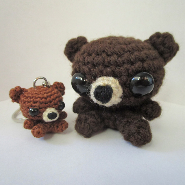 Panda or Brown Bear Crochet Keychain