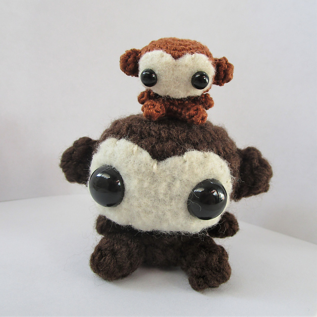 Amigurumi Monkey Keychain Stuffed Animal