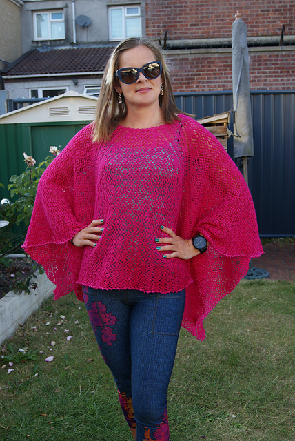 Floral lace poncho