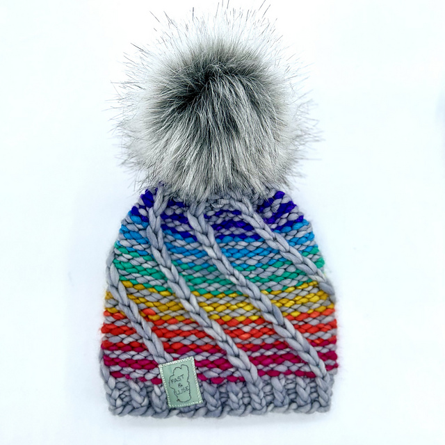 Super Bulky Rainbow Swirl Hat
