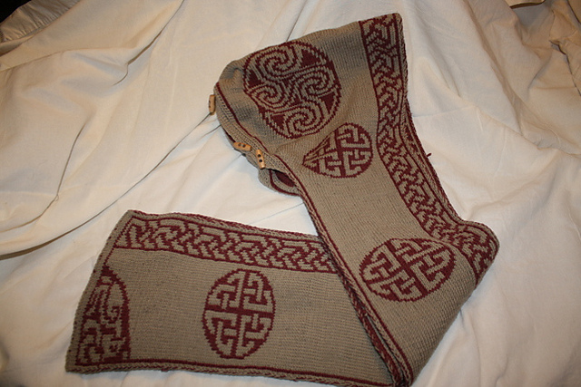Celtic Hooded Double Knit Scarf
