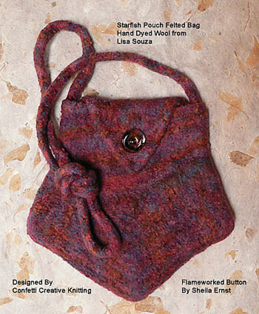 Starfish Felted Pouch Bag