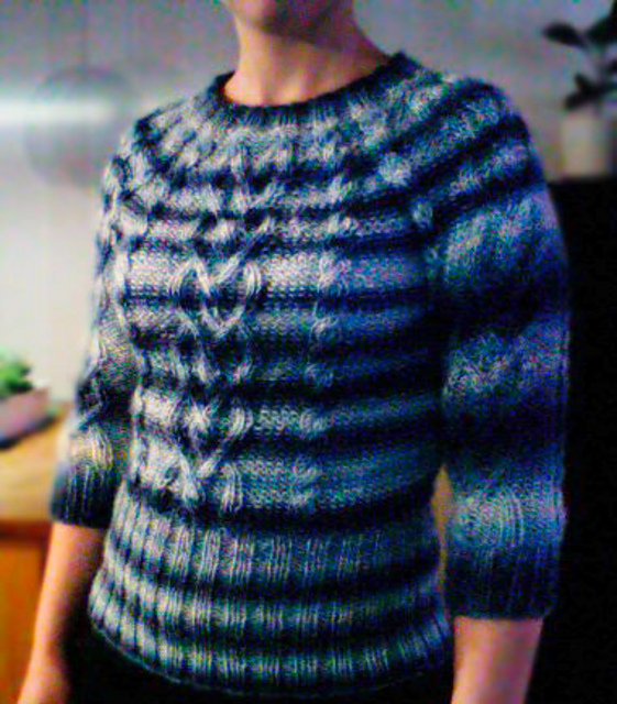 # 32 Raglanpullover mit Zopfmuster